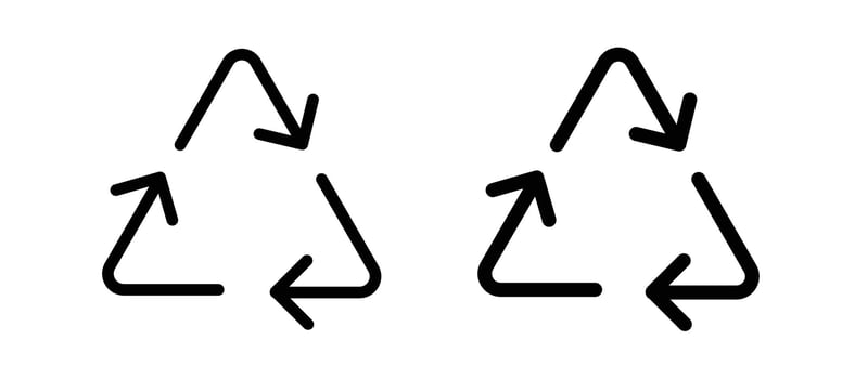 Recycle icon in black color for website or app. vector