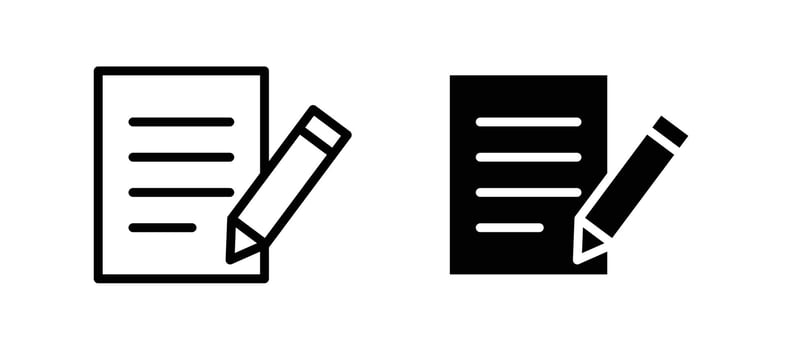 Registration form icon in black color for website or app. vector