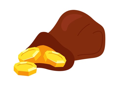Rag Bag With Coins vector