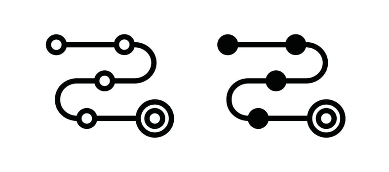 Roadmap icon in black color for website or app. vector