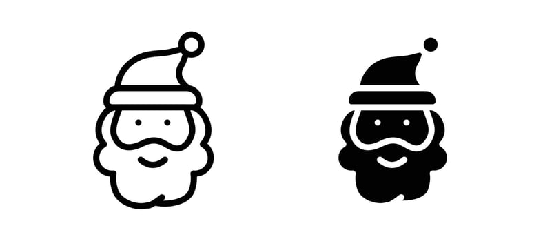 Santa Claus icon in black color for website or app. vector