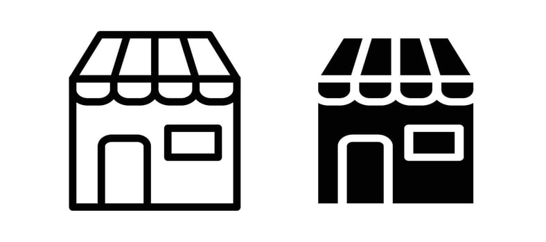 Store icon in black color for website or app. vector