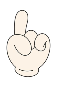 Cartoon Hand With Forefinger Up vector