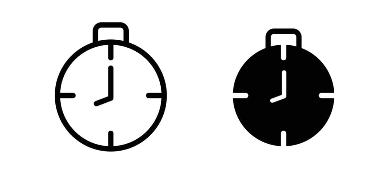 Timer icon in black color for website or app. vector