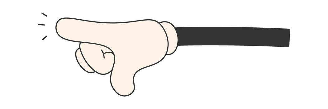 Cartoon Hand With Indicates Direction vector