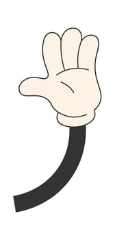 Cartoon Hand With Opened Palm Flat Illustration vector