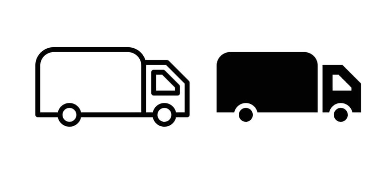 Truck icon in black color for website or app. vector
