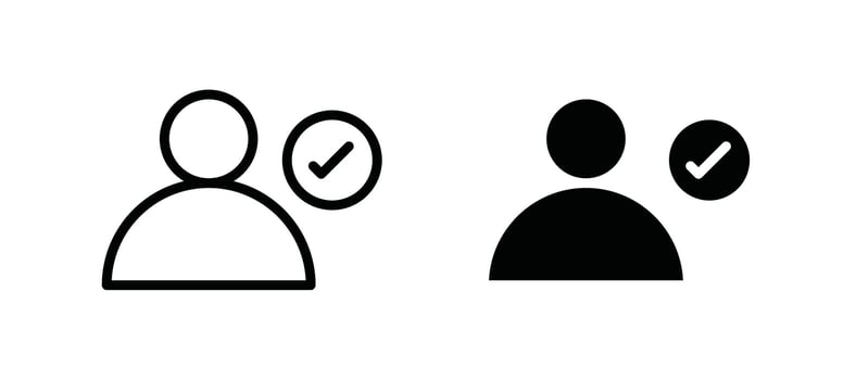 User check icon in black color for website or app. vector