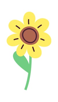 Sunflower On Stem Illustration vector
