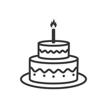 A Simple Flat Illustration Cake with Candle Dessert Icon Graphic png