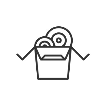 A Simple Flat Style Takeout Noodle Box with Chopsticks Asian Food Icon png