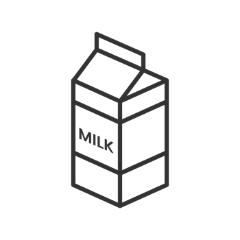 A Cartoonish Isolated Milk Box Product Package Beverage Container Icon Design png