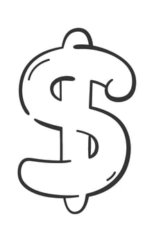 Hand Drawn Dollar Symbol vector
