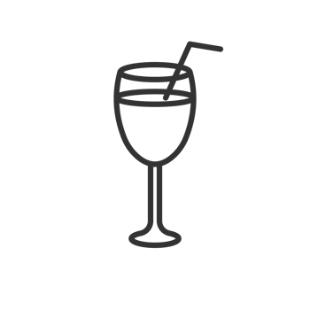 A Minimalist Flat Style Wineglass Cocktail Drink With Straw Icon Illustration png