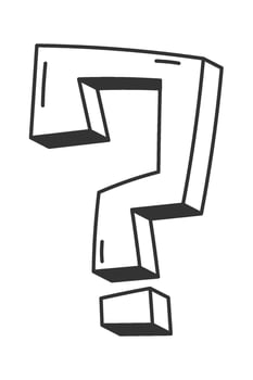Comic Question Mark Flat Illustration Hand Drawn Icon vector