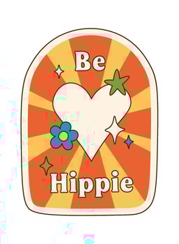 Be Hippie Sticker vector