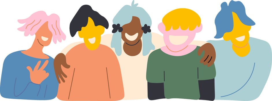 horizontal teens illustration vector