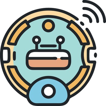 Robotic vacuum cleaner with antennae and wifi signal technology home vector