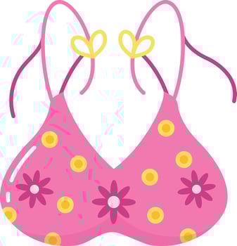A flat style icon depicting bikini top vector