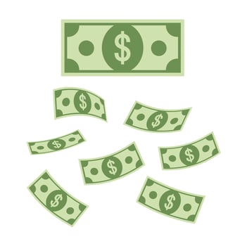 Cartoon Style Money Falling from Above Concept Representing Financial Abundance and Wealth Distribution Economic Success and Business Opportunities vector
