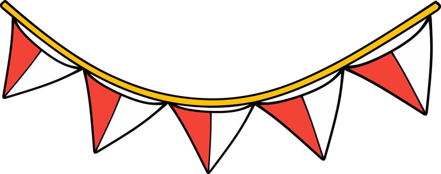 Bunting indonesia flag garland illustration vector