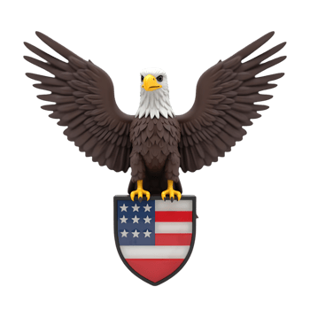 American Bald Eagle Patriotism Power and National Pride isolated on transparent background png