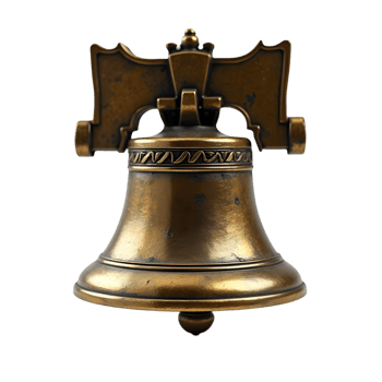 Liberty Bell Replica Detailed Closeup of an Iconic American Symbol isolated on transparent background png