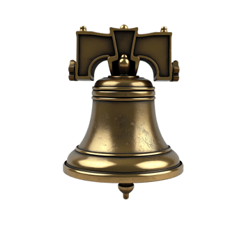 Liberty Bell Iconic American Symbol 3D Render isolated on transparent background png