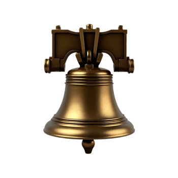 Liberty Bell A 3D Render of an American Icon isolated on transparent background png