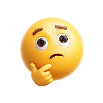 Thinking Face Emoji with Hand on Chin on transparent background png
