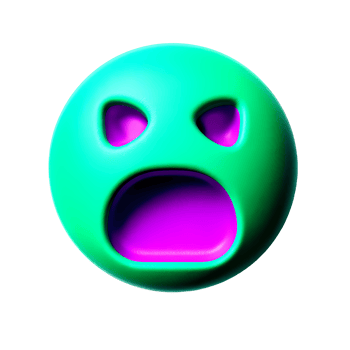 Shocked Emoji with Open Mouth and Bright Colors on transparent background png