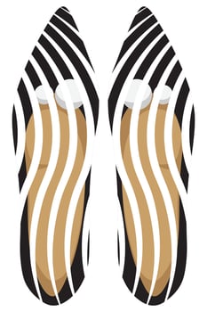 Chic Female Slip-On Ballet Flats Versatile Fashion Footwear. Ladies' Black Pumps vector