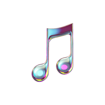 Colorful 3D Music Note Icon. Symbolizes Creativity And Digital Music Platforms Isolated On Transparent Background png