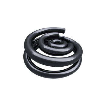Black Spiral Coil. Symbol Of Energy, Dynamics, And Modern Design Isolated On Transparent Background png