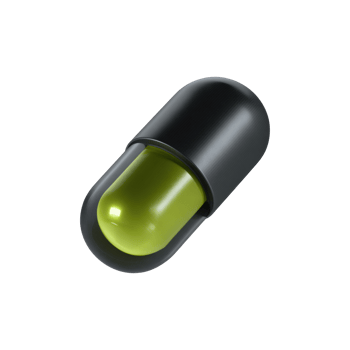 Green And Black Capsule Pill. Pharmaceutical Innovation And Modern Medicine Concept Isolated On Transparent Background png