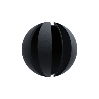Sleek Black Spherical Object With Open Segments. Modern Design And Abstract Art Concept Isolated On Transparent Background png