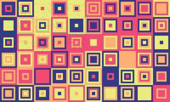 Vibrant geometric pattern of colorful squares. Perfect for backgrounds, textiles, or modern design projects. This playful, retroinspired abstract image evokes feelings of energy and creativity. vector