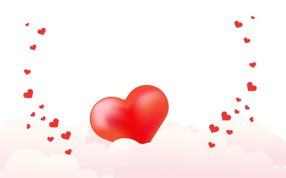 Red Heart Valentines Day Design Romantic Banner for Social Media vector