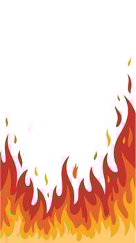 Vibrant flames create a fiery and intense background vector