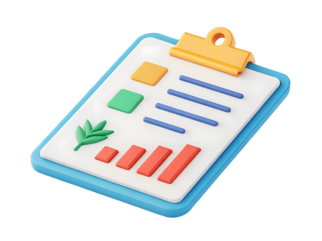 Colorful 3D Clipboard with Checklist and Progress Bars png