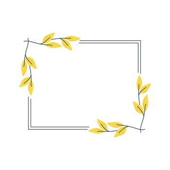 Autumnal leaf rectangular frame, ideal for fall invitations, photos, or seasonal designs. vector