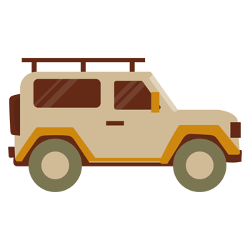 Camping vehicles, mountain and forest travel vehicles transparent background png