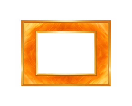 Vintage Gold glowing photo frame on transparent background. png
