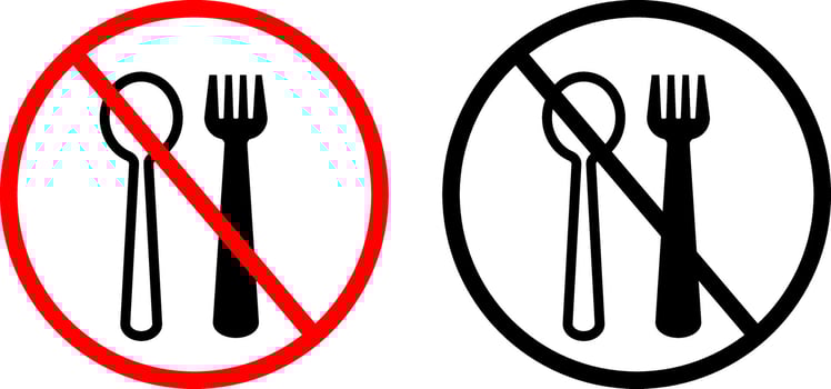 set of No Eating or Drinking Icon illustration, vector