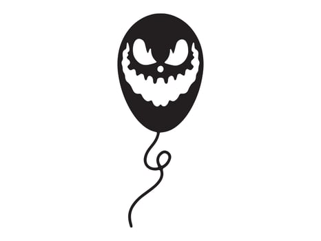 hand drawn Halloween Balloon Scary Face vector