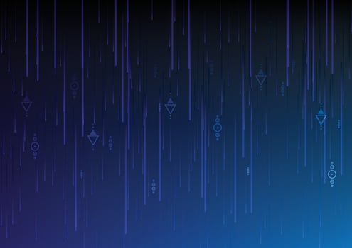 Abstract technology background with lights dark backdrop with black light. Hitech communication vector