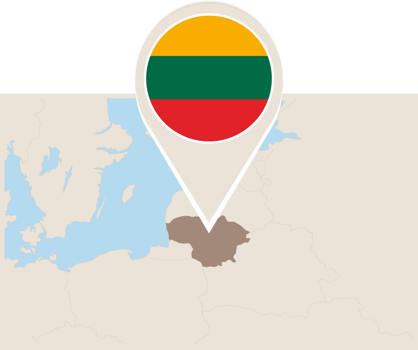 Map and flag of Lithuania png