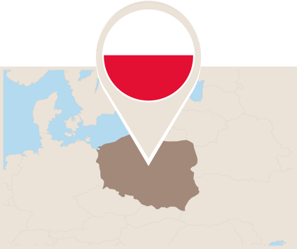 Map and flag of Poland png