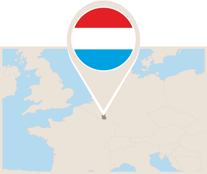 Map and flag of Luxembourg png