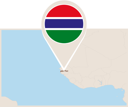 Map and flag of Gambia png